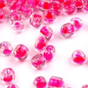 Rokajl - poloprůhledný s průvlekem 8/0 3mm 50g - Růžová neonová