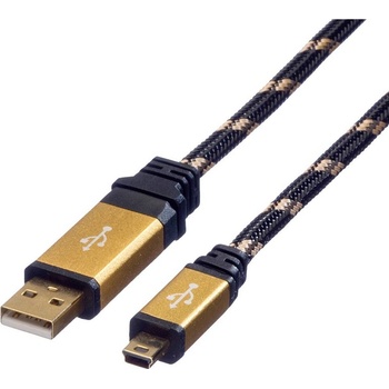 Roline 11.02.8821 Gold USB 2.0 kabel USB A(M) - miniUSB 5pin B(M), 0,8m