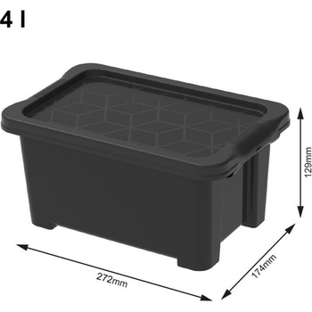 Rotho Úložný box s víkem Evo Easy 4 L plast černý