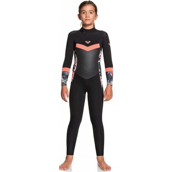 Roxy 4/3 Syncro Girl Back Zip XKKM Black/Bright Coral