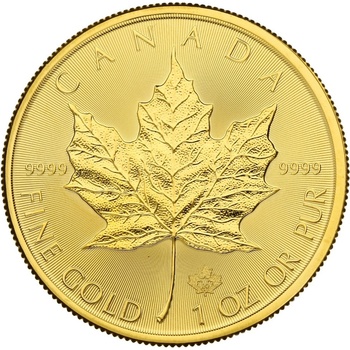 Royal Canadian Mint Maple Leaf zlatá mince 50 CAD stand 1 oz