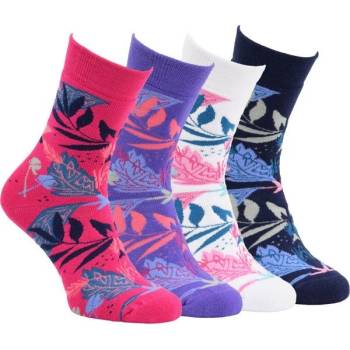 RS dámské barevné designové teplé froté ponožky mix