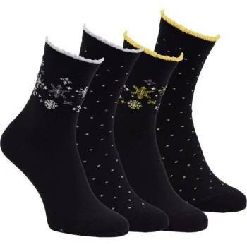 RS dámské barevné designové teplé froté zdobené ponožky mix