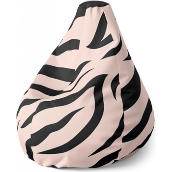 Sablio sedací vak Pear růžový vzor zebry 140 x 100 x 25 cm