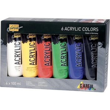 Sada Akrylová barva umělecká SOLO GOYA 100 ml v tubě 6 barev