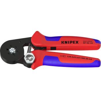Samonastavitelné kleště 180 mm KNIPEX 97 53 14 - pro lisování kabelových koncovek. Chromováno, plastové návleky (K 97 53 14)