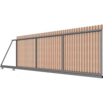Samonosná posuvná brána ECO - univerzální, pro vlastní výplň Povrchová úprava: Bez povrchové úpravy, Rozměry průjezdu (š. x v.): 450x120cm