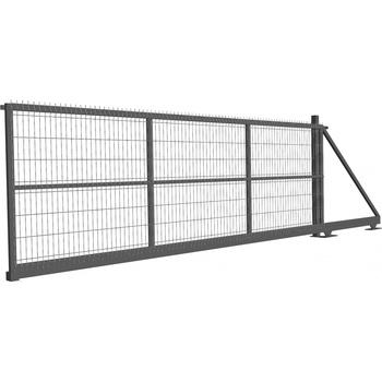 Samonosná posuvná brána s panelem 3D Povrchová úprava: Žárové pozinkování, Rozměry průjezdu (š. x v.): 350cm x 160cm