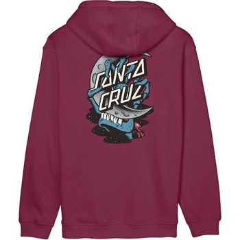 SANTA CRUZ mikina Crescent Bone Hand Hood Burgundy