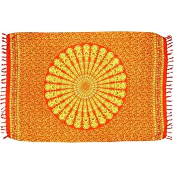 šátek sarong pareo Peacock červený