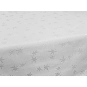 SCANquilt ubrus Solid hvězdy bílá 150x220 cm