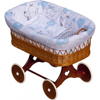 Scarlett Proutěný košík na miminko Gusto modrá