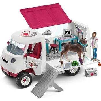 Schleich 42370 Mobilní veterinářská klinika s klisnou a ošetřovatelem