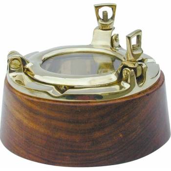 Sea Club Popelník námořnický mosazný a dřevěný lodní okno 12 cm 7086