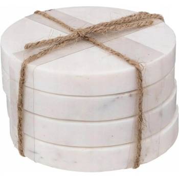 Secret de Gourmet Podtácky pod hrnky MARBLE 10cm 4ks bílé