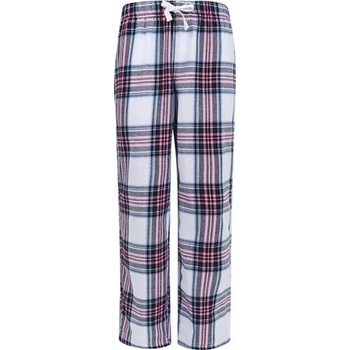 SF Women dámské bavlněné kostičkované kalhoty na lenošení white-pink Check