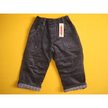 Shara manšestrové kalhoty zateplené plátnem černé