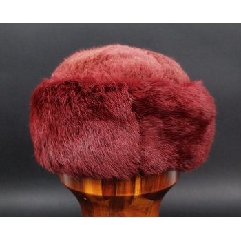 Sikora dámská kožešinová čepice králík červená