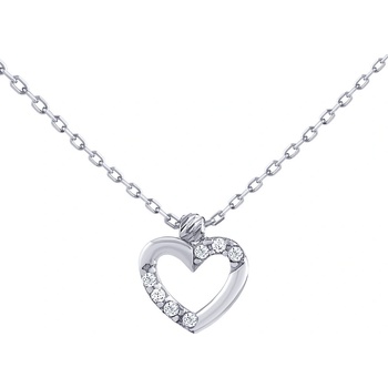 SILVEGO srdce angelina z bílého zlata s brilliance zirconia PRGPNM0016NGW
