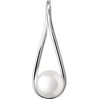 SILVEGO stříbrný elegantní přívěsek Jolie s bílou přírodní perlou GRP20222PW