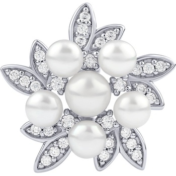 SILVEGO stříbrný přívěsek Rebecca s pravými perlami a Brilliance Zirconia FW3667PW