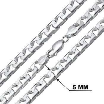 SILVEGO Stříbrný řetízek square curb pancer rhodiovaný TTTSQ60N