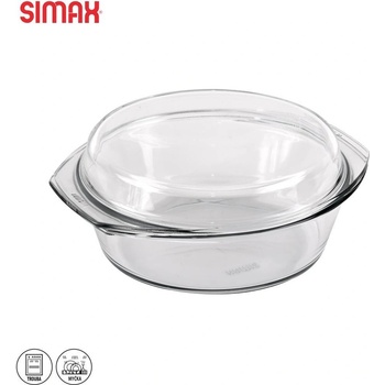 Simax pekáč s víkem kulatý skleněný 1,5 l