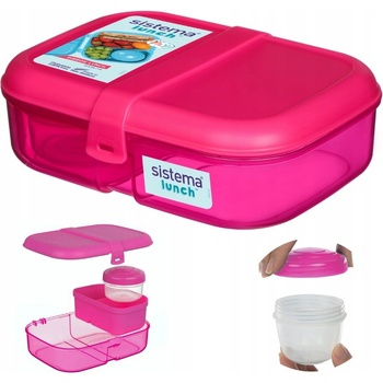 Sistema Krabička na svačinu Ribbon Lunch s vložkou a kelímkem modrá