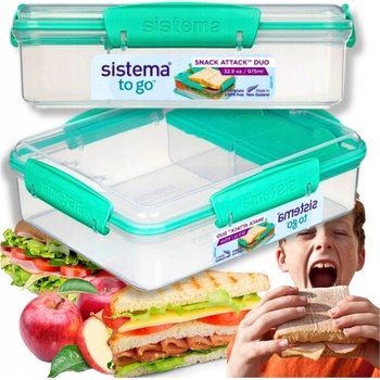 Sistema krabička na svačinu To Go se 3 oddíly 975 ml minty teal