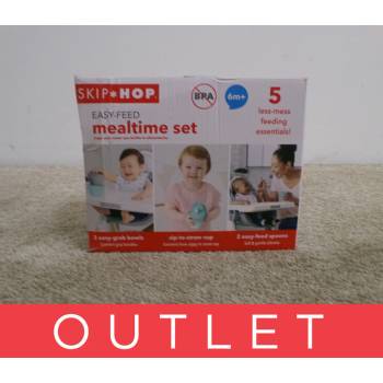 Skip Hop Set jídelní s hrnkem Easy Feed Mealtime Set Teal Grey 6m + 5 ks