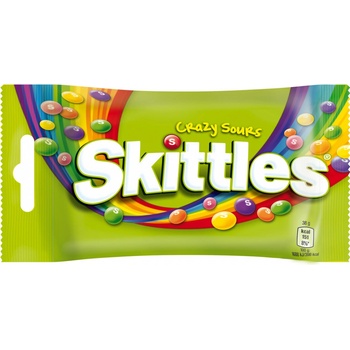Skittles Crazy Sours kyselé žvýkací bonbony 38 g