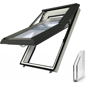 Skylight PLUS Bílá/Šedá RAL 7043, 114 x 140 cm