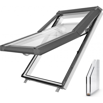 SKYLIGHT Střešní okno Bílá, Šedá RAL 7043, 114x118 cm