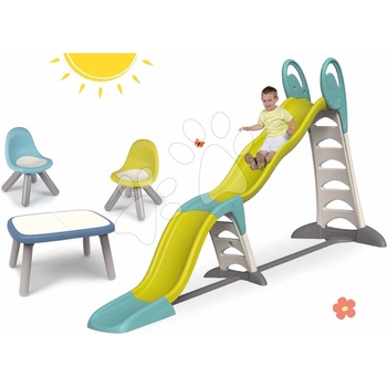 Smoby 310260-3 set Toboggan Super Megagliss 2v1 a dětský stůl Piknik se dvěma lavicemi