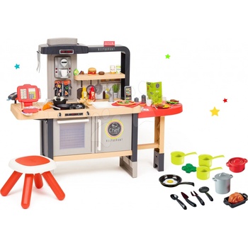 Smoby Restaurace s elektronickou kuchyňkou Chef Corner Restaurant a nádobím a hrnci