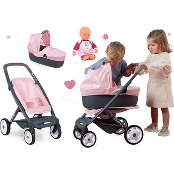 Smoby Set trojkombinace Powder Pink 3in1 Maxi Cosi & Quinny s panenkou