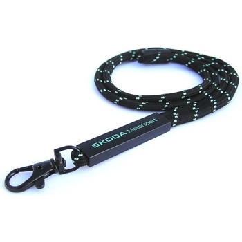 Šňůrka na krk Škoda Auto Motorsport v černé electric, originál