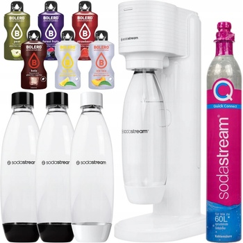 SODASTREAM GAIA BÍLÝ 3 LAHVE SIFON + NÁPOJE