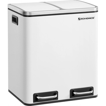 Songmics Koš na tříděný odpad 2 x 15 l bílý
