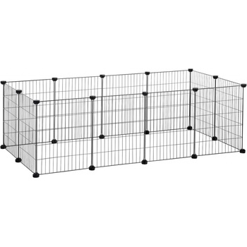 SONGMICS Ohrádka pro hlodavce kovová volnoběh zvířecí ohrádka 143 x 73 x 46 cm