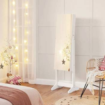 Songmics stojací skříňka na šperky a make-up bílá JJC002W01