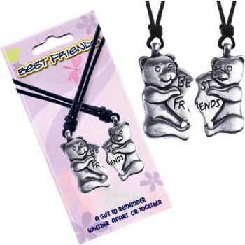 Šperky eshop Best friends šňůrkové méďové srdce AA46.14
