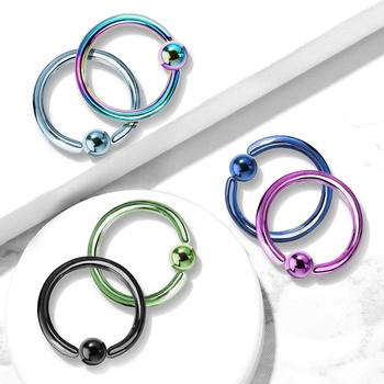 Šperky eshop piercing kroužek s kuličkou z anodizovaného titanu C9.20 světlá modrá LB