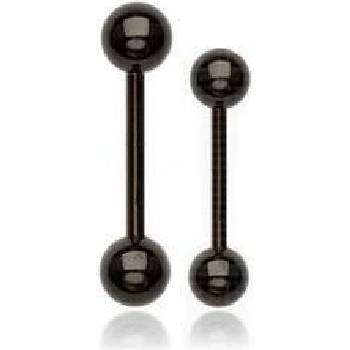 Šperky4U Černý piercing do jazyku činka PJ01055-16165