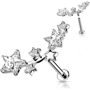 Šperky4U piercing do brady hvězdičky LB1100ST-1208