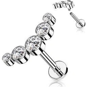 Šperky4U piercing do brady se zirkony LB1113ST-1206