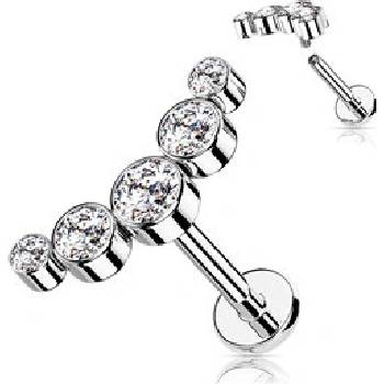 Šperky4U piercing do brady se zirkony LB1113ST-1208