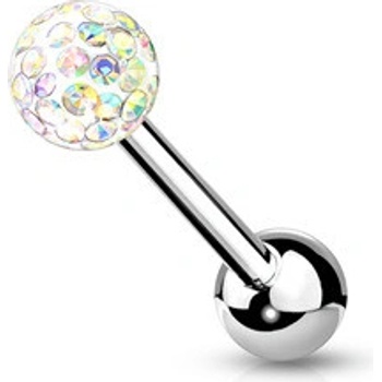 Šperky4U piercing do jazyka Crystals from SWAROVSKI PJ0030-AB