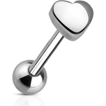 Šperky4U piercing do jazyku srdce PJ01041