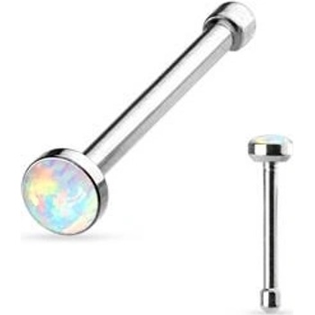Šperky4U piercing do nosu světlý opál N0009-WH